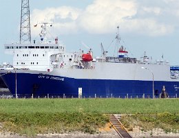 CITY OF SUNDERLAND - 100m (ex) [IMO:9046356] Autotransporter (Vehicles Carrier) Neuer Name: HAJH AMINA Aufnahme: 2019-06-22 Baujahr: 1993 | DWT: 2417t | Breite: 21m
