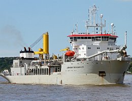 ALEXANDER VON HUMBOLDT - 121m [IMO:9166845] Baggerschiff (Dredger) Neuaufnahme: 2017-07-06 Baujahr: 1998 | DWT: 14063t | Breite: 24m | Tiefgang: 10m Baggerkapazität: 9000 m³ | max....