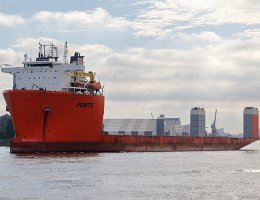FORTE - 217m [IMO:9592848] Halbtaucherschiff/ Schwerlastschiff Aufnahme: 2018-07-13 Baujahr: 2012 | DWT: 48312t | Breite: 43m Maschinenleistung: 10500 KW Tragfähigkeit...