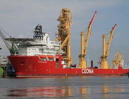 CEONA AMAZON - 199m (ex) [IMO:9698094] Pipelineverleger Aufnahme: 2015-07-13 Neuer Name: AMAZON Baujahr: 2014 | DWT: 27449t | Breite: 32,20m | max. 8,00m Maschinenleistung: 28000 KW |...