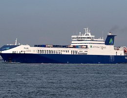 MELEQ - 210m [IMO:9809112] Ro-Ro Schiff (Ro-Ro cargo) Aufnahme: 2019-05-22 Baujahr: 2017 | DWT: 11978t | Breite: 26m Geschwindigkeit: 21,3 kn Baureihe: Typ RoRo 4100