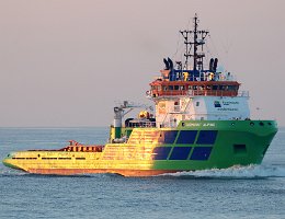 FAIRMOUNT ALPINE - 75m (ex) [IMO:9344784] Offshoreschlepper (Tug) Aufnahme: 2016-02-17 Neuer Name: BOKA ALPINE Baujahr: 2006 | Bollard pull: 205t | Breite: 18m | Tiefgang: 6,8m...