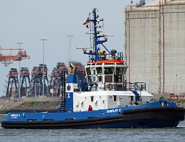 FAIRPLAY X - 25m [IMO:9541681] Hafenschlepper (Tug) Aufnahme: 2016-07-06 Baujahr: 2009 | Bollard pull: 70t | Breite: 12m | Tiefgang: 5,25m Maschinenleistung: 3700 KW |...