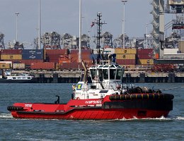 HAMPSHIRE - 29m (ex) [IMO:9668025] Hafenschlepper (Tug) Neuer Name: ADVENTURE Aufnahme: 2018-07-13 Baujahr: 2014 | Bollard pull: 60t | Breite: 10m | Tiefgang: 4,60m...