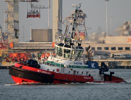 RT ADRIAAN - 32m (ex) [IMO:9489936] Hafenschlepper (Tug) Neuer Name: VB KRACHT Aufnahme: 2016-01-18 Baujahr: 2010 | Bollard pull: 84t | Breite: 12m | Tiefgang: 5,40m...