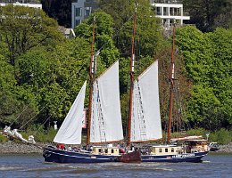 ALBERT JOHANNES - 47m [IMO:5154959] Segelschiff (sailing ship) Dreimaster Aufnahme: 2016-05-05 Baujahr: 1928 | DWT: 226t | Breite: 5,9m | Tiefgang: 1,55m Segelfläche: 500 m²